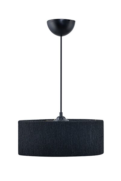 EvLight Hasır Ipli Silindir Bohem Avize Siyah