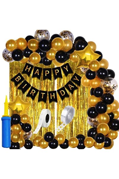 MFM Set de baloane cu lanț pentru adulți Party Gold pentru ziua de naștere