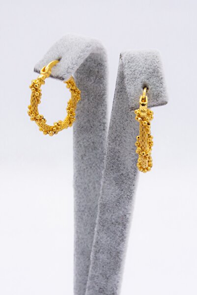 Latif Kuyumculuk 22 Ayar Altın Dorika Sargılı Halka Kadın Küpe Lkskp923