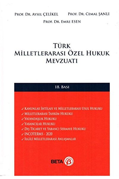 Beta Yayınevi Türk Milletlerarası Özel Hukuk Mevzuatı / Aysel Çelikel / / 978...