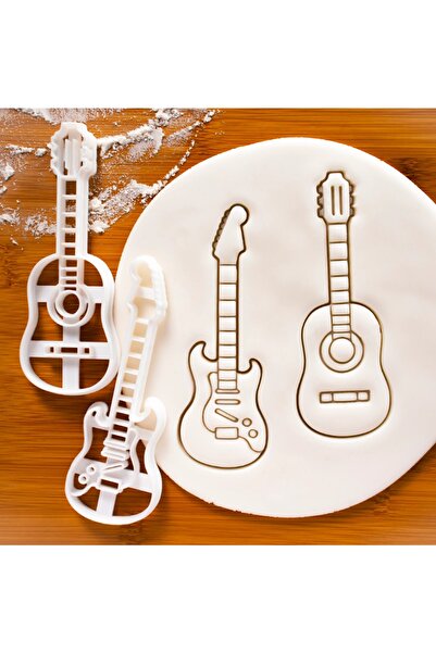 Hobist قالب بسكويت منقوش على شكل جيتار كلاسيكي وجيتار كهربائي