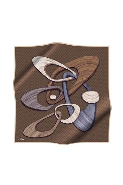 Vissona Γυναικείο Μεταξωτό Κασκόλ Twill Καφέ Γάλα - Μπεζ