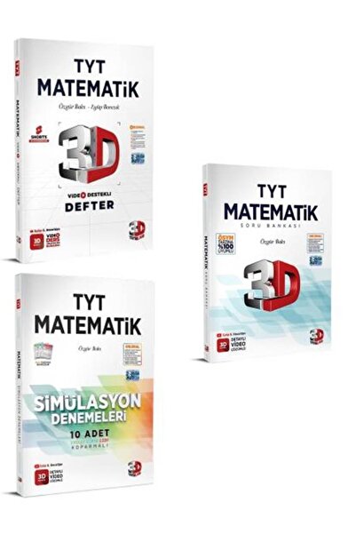 3D Yayınları Tyt Matematik Videolu Ders Defteri + Tyt Matematik Soru Bankası ...