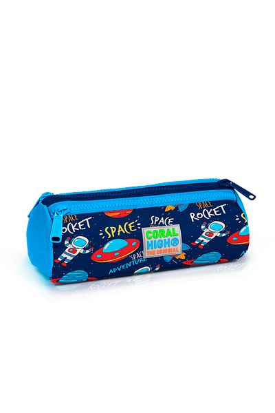 Coral High Παιδική τσάντα μολυβιού τριών τμημάτων Navy Blue Space με σχέδιο 22320