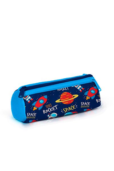 Coral High Παιδική τσάντα μολυβιού τριών τμημάτων Navy Blue Space με σχέδιο 22320
