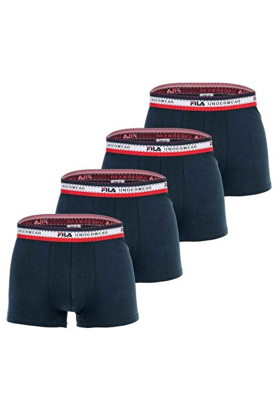 FILA Herren Boxer Şort, 4'lü Paket - Logobund, Pamuk Streç, einfarbig