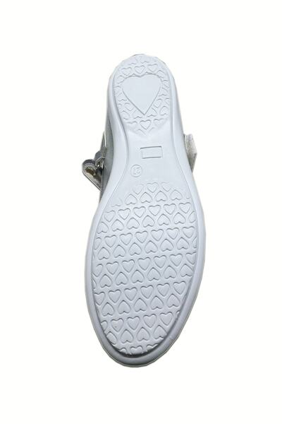 welissa Silver Pearlescent Flower Bow Ballerinas