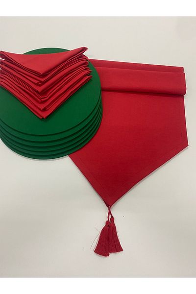 NATURAL HOME American Service New Year Concept Red Green Table Set