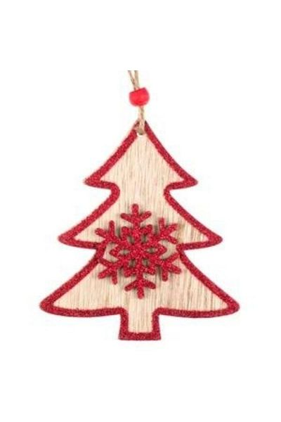 parti sürprizi Christmas Red Pine Tree Shaped Decor Ornament 10 Cm 1 Piece