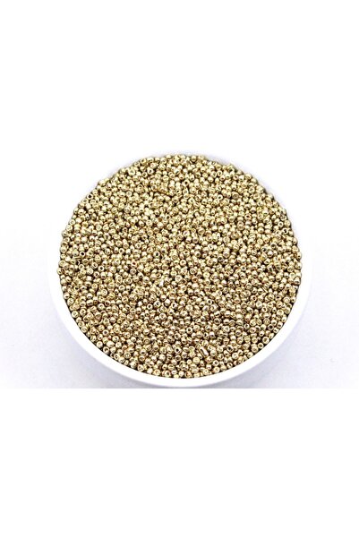 yfhobi 50 gram - Küçük Boy Kum Boncuğu, 1.5 Mm, Takı Yapım Boncuğu, Parlak Altın Renk, K86
