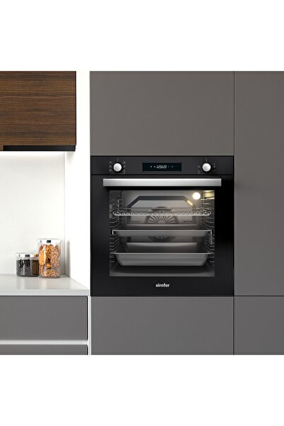 Simfer 7381 Siyah Cam Panel 8 Fonksiyon Elektro Turbo Dijital Fırın
