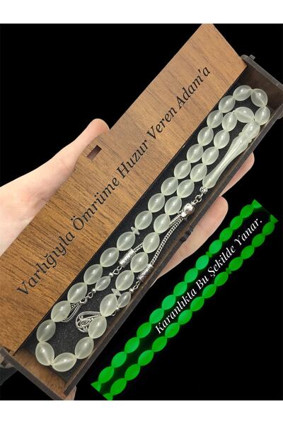 KANUNİ TESBİH Cu cutie de lemn - Mărgele de rugăciune cu evidențiere de tăier...