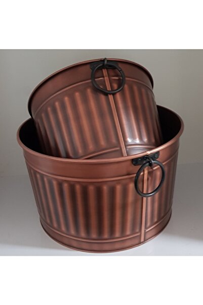 KOCHER Eskitme Bakır Tarzı Şömine Odun Kovası