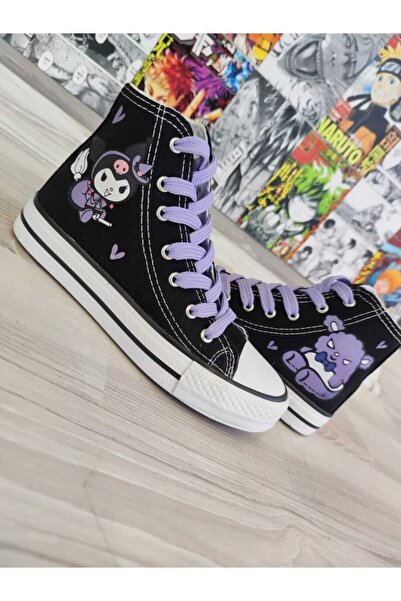 MECH BUTİK Tenis de vârf negru imprimat