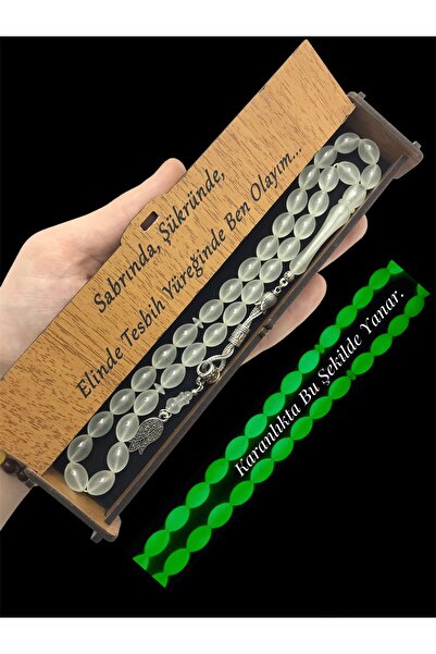 KANUNİ TESBİH Cu cutie de lemn - Mărgele de rugăciune cu evidențiere de tăier...