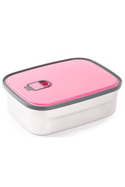 Tantitoni Tedemeı Pink Stainless Steel Food Carrying Container with Lid 1.1l