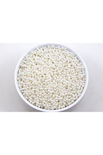 yfhobi 25 gram - 3 mm Beyaz Renk Inci Boncuk, Plastik Inci Boncuk