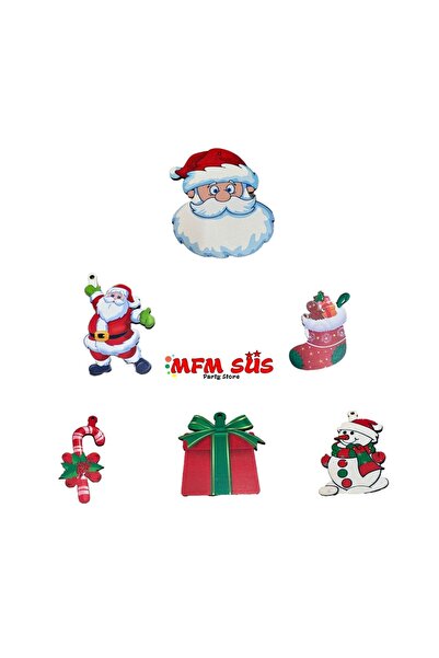 MFM Коледна дървена украса за парти във формата на бор, 6 броя