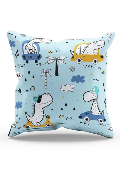 Moud's غطاء وسادة من جلد الغزال مطبوع على الوجهين بطبعة ديناصور