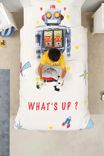 Karaca Home Young Robot 100% Cotton Single Quilt Cover Set