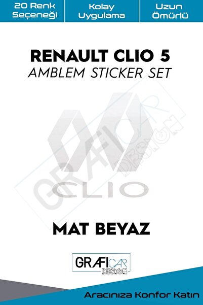 GRAFİCAR Renault Clio 5 Amblem Kaplama Sticker Set