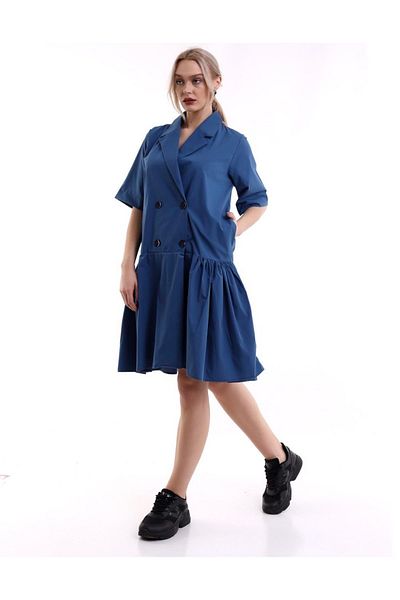 HANIQA Pleated Button Detailed Dress
