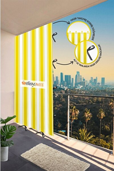 Elisya Home Balkon Perdesi Branda Güneşlik 6 Renk Seçeneği