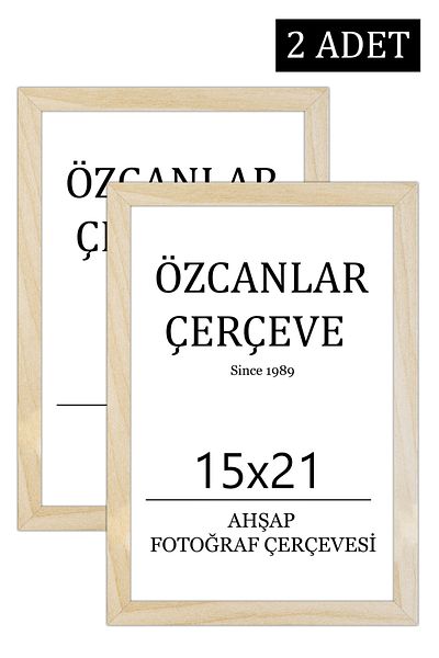 ÖZCANLAR ÇERÇEVE Set of 2 Wooden Frame Wooden Picture Frame 15x21 Natural Wooden Frame Raw Wood