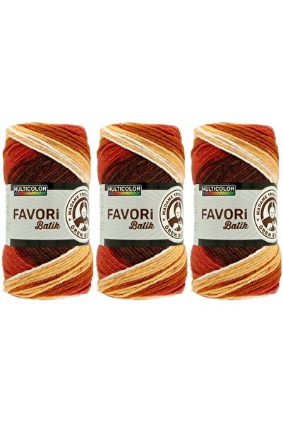 Ören Bayan 100 грама 3 броя цветна батик прежда за ръчно плетене - 907