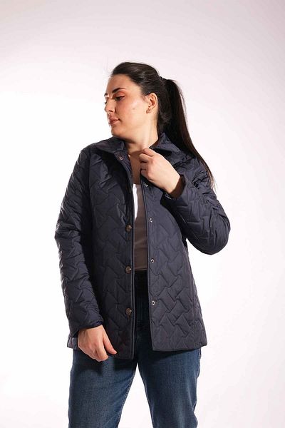 Blues Outlet Palton matlasat cu model oase de damă-albastru închis