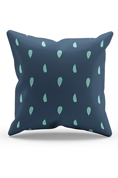 Moud's Double Sided Printed Navy Blue Polka - 1 Patterned Suede Cushion Cover