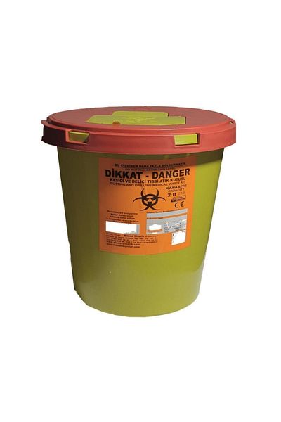 ÇELİKPENÇE 10 Pieces Medical Waste Box 2lt+ Medical Waste Bag 2 Pieces