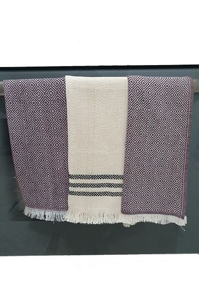 S&R 3 Pieces of Claret Red Loincloth Serving Napkin - 30X50 cm Hand and Kitchen Towel Drying Cloth