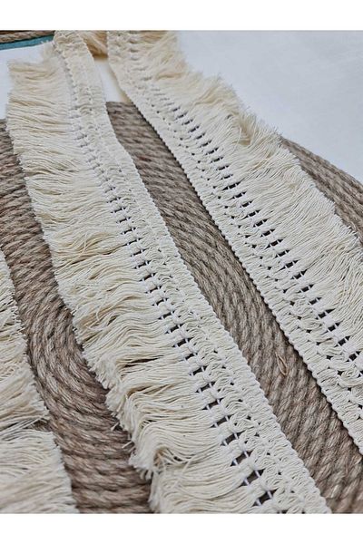 Esteks Dantel ve Tekstil Aksesuarları Strip Cotton Fringe 5 Meters