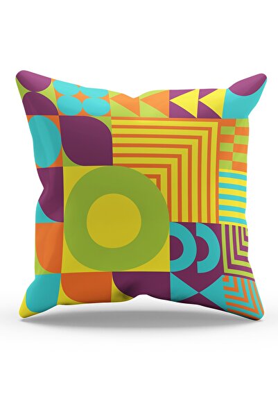 Moud's Double Sided Printed Geometric - 4 Patterned Suede Throw Pillow Cover