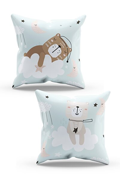 Moud's Double Sided Printed Sleepy Bear Patterned 2-Piece Combination Suede T...