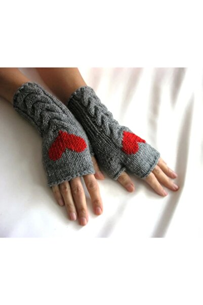 YOS TREND Kadı Kalp Detaylı Yarım Eldiven