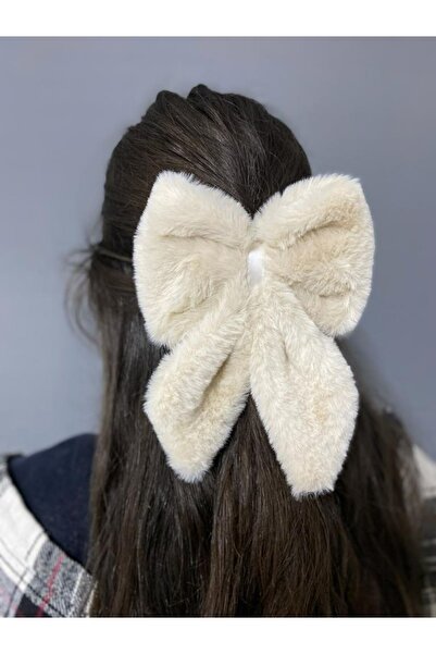 Melkady Aksesuar 427 - Φουλάρι με φιόγκο Lux από τεχνητή γούνα με αυτόματη πόρπη