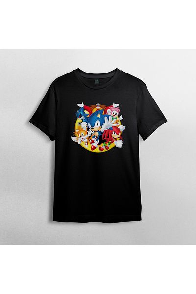 Pixxa Μοντέλο μπλουζάκι Sonic 100% Cotton Crew Neck - 3