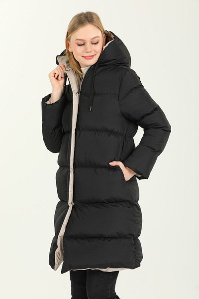 ZF BUTİK Doppelseitige, lange Pufferjacke Ac-k50251lns