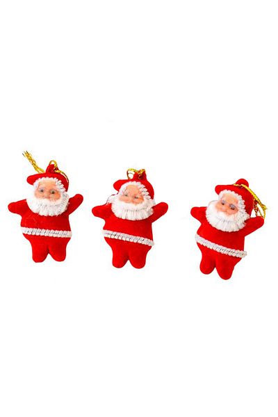 Parti dolabı 3-Piece Christmas Pine Tree Ornament Set with Santa Claus Figure Christmas Man New Year String Tree Ornament