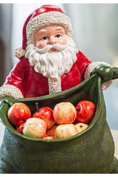 ZEALL DESIGNS Dekoratif Noel Baba Sunumluk Biblo Çerezlik Anahtarlık Saksı Heykel Büyük Noel Baba Yılbaşına Özel