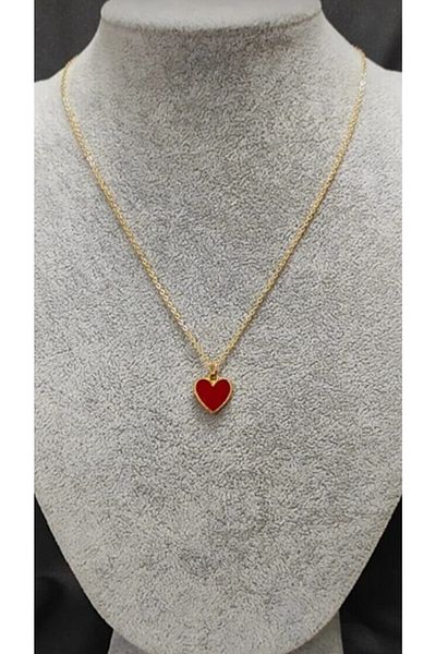 Gizemli Aksesuar Red Heart Figure Necklace