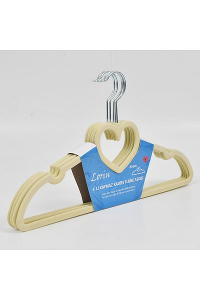 Rem Lorin 5-Piece Velvet Non-Slip Clothes Clothing Wardrobe Hanger Beige K Color Hanger