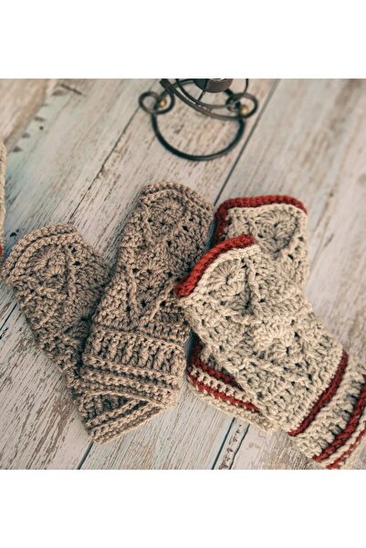 YOS TREND Kadın Yarım Eldiven Çift Renkli Kadın Eldiven