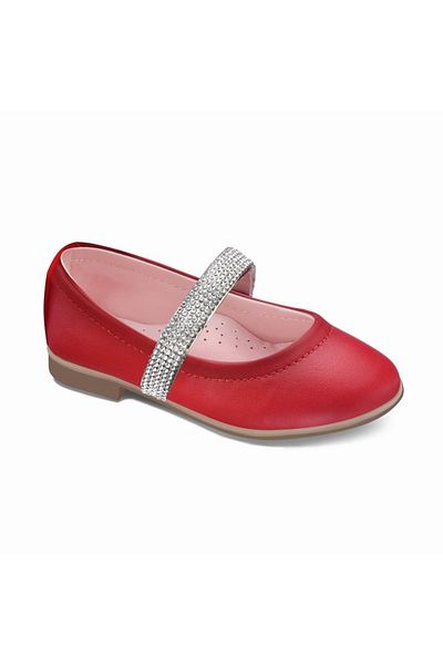 Sanbe 315 V 9502 31-35 Girl's Leather Ballerina Red