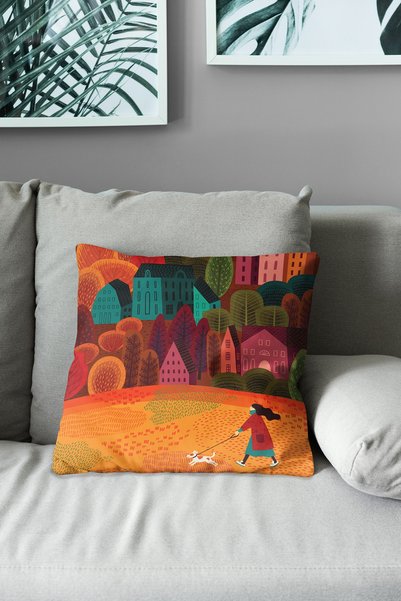 Moud's Double Sided Printed Fall - 1 Patterned Suede Throw Pillow Case