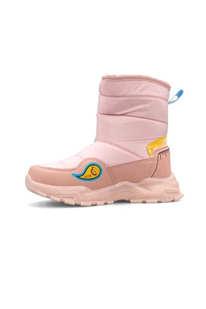 Alessio 2221 Kürklü Sıcak Astar Kız Çocuk Kar Botu Pudra