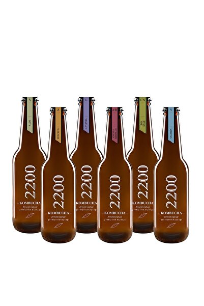 Kombucha 2200 330 Ml. Karışık 6'lı Paket Sade,yasemin,lavanta,ananas&hibiskus...