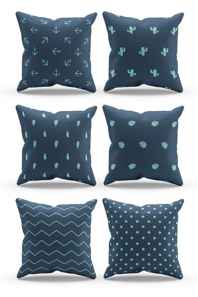 Moud's Dvostrana Štampano tamnoplava polka Sa deznom kombinacija od 6 delova ...